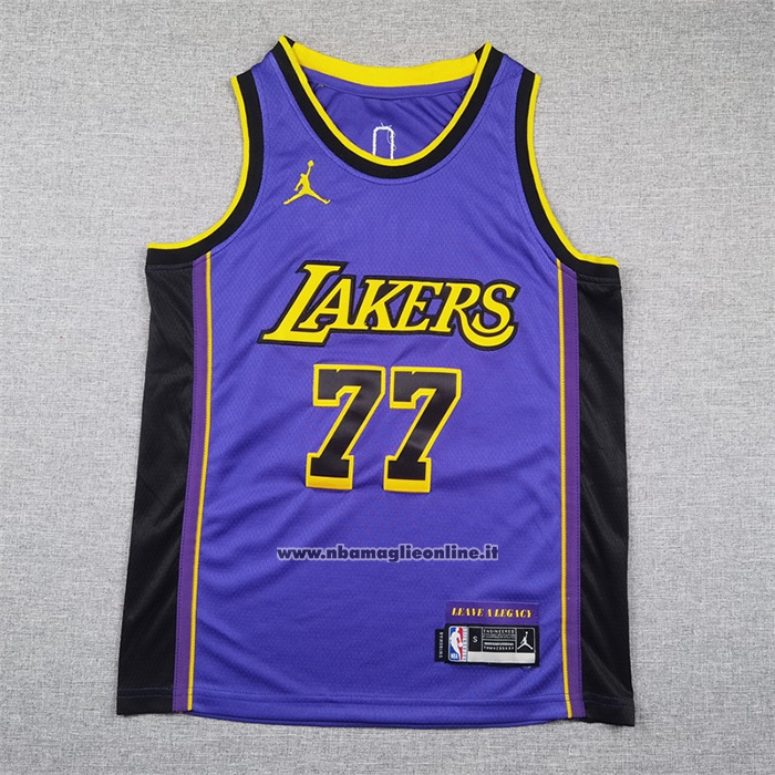 Maglia Bambino Los Angeles Lakers Luka Doncic No 77 Statement 2024 Viola